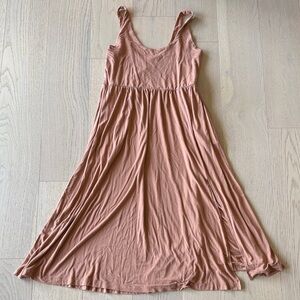 Sleeveless Rust Maxi Dress with Slit